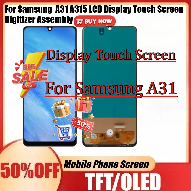 

For Samsung A31 A315 LCD Display Touch Screen Digitizer Assembly A315F LCD with Fingerprints New TFT/OLED Display Touch Screen