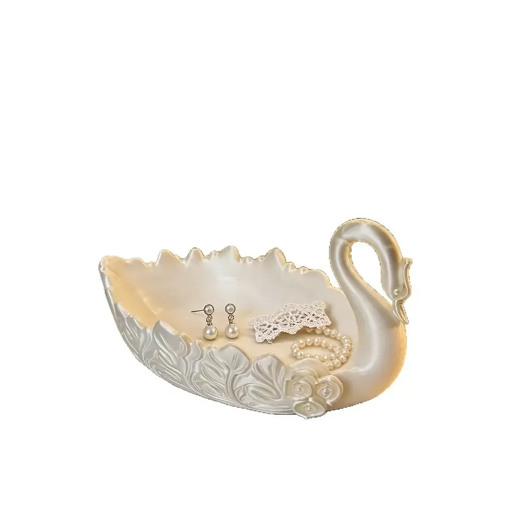 3D Printed Swan Storage Tray, Nordic Luxury Desktop Decoration Ornament, Artistic Creative Office Ornament, Decorative Ornaments, Medium-Density Fiberboard Material