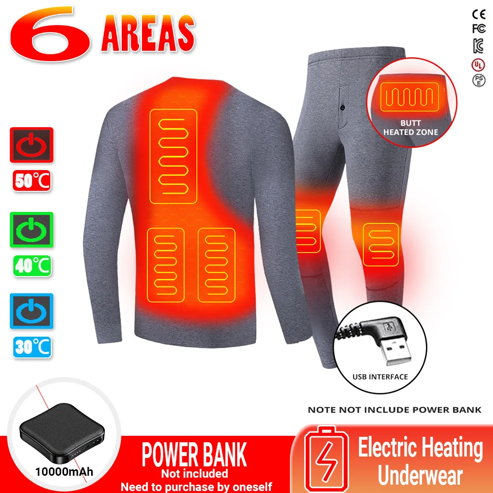 

Electric Heating Thermal Underwear Men's USB Electric Skiing Suit Women's Thermal Underwear Winter Heating Thermal clothing