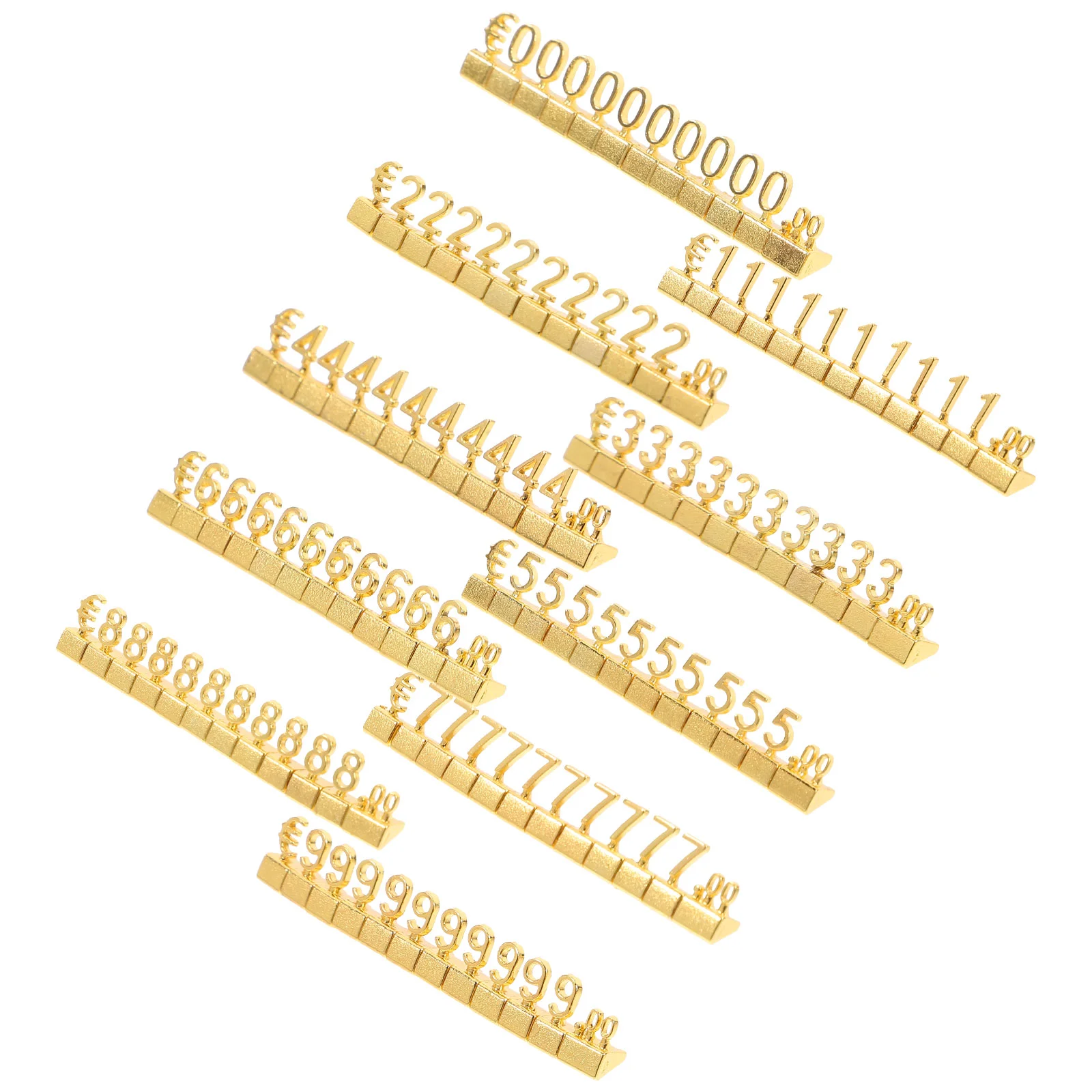 

10 Pcs Price Tag Tags for Shop Signs Store Display Cube The Stand Golden Letter Pricing Label Block Office