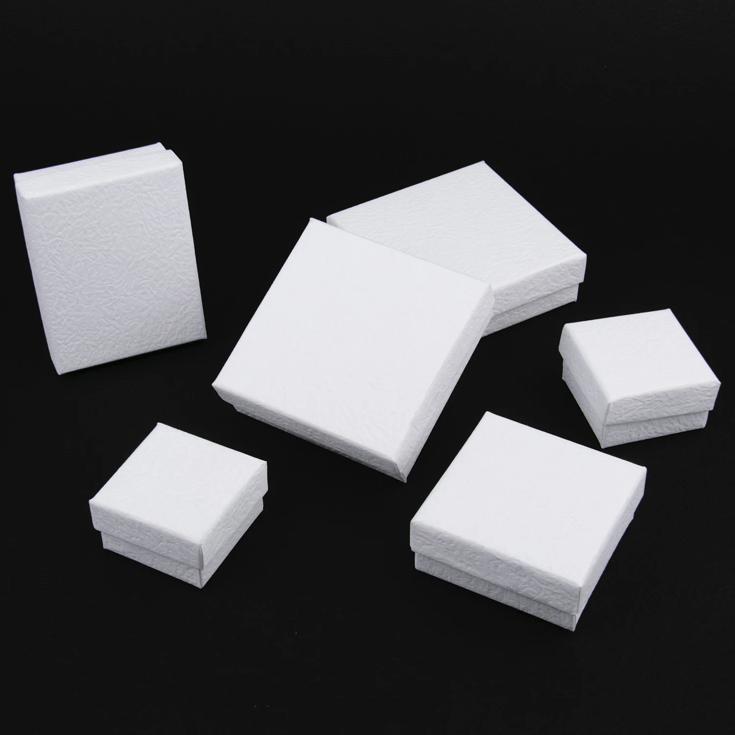 1PC Square Jewelry Organizer Box White Kraft Paper Display Gift Boxes Engagement Ring for Earring Necklace Bracelet Accessories