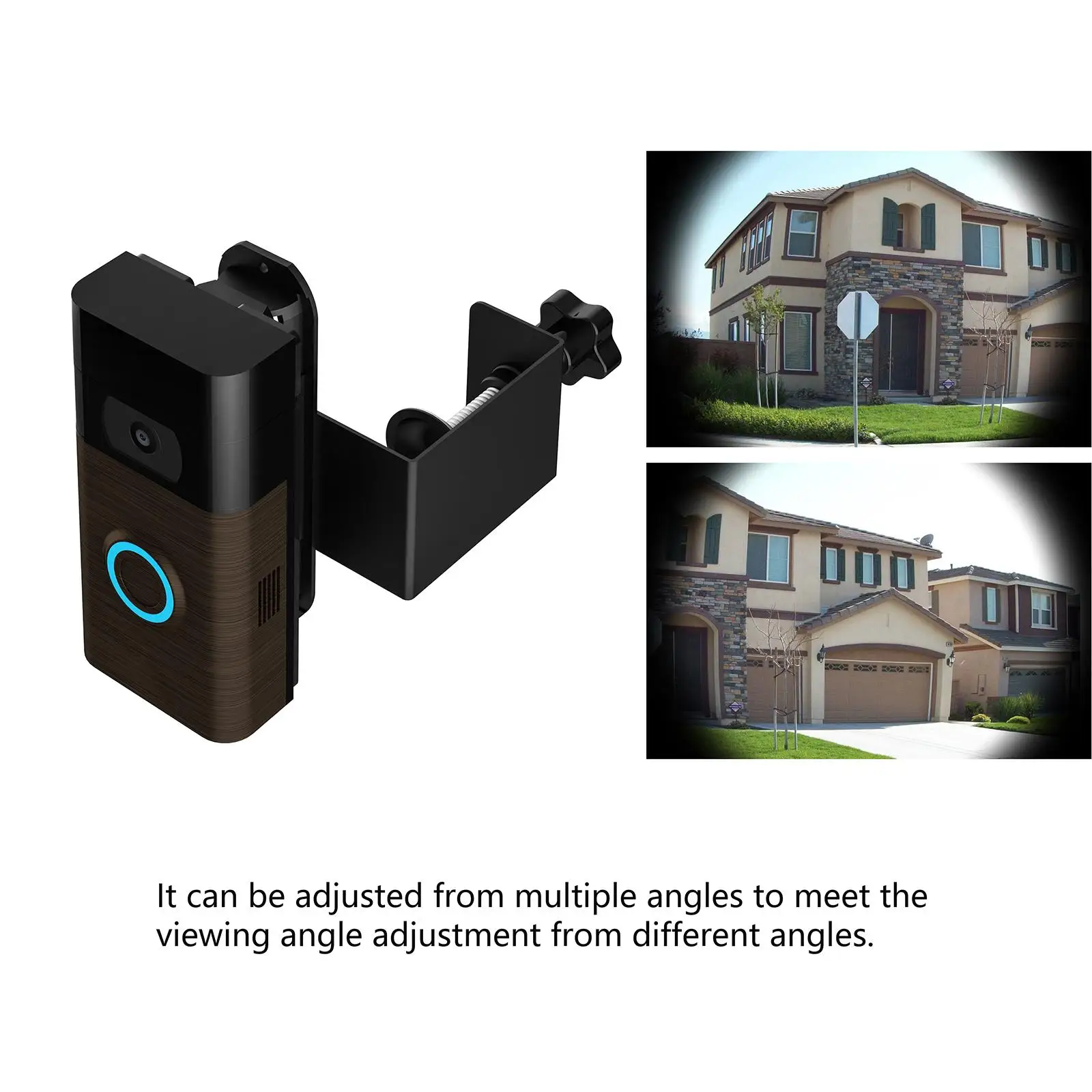 Ajustable Video Doorbell Mount Bracket Anti-Theft Video Doorbell Door Mount Ring Mounting Bracket No-Drill for Home Office