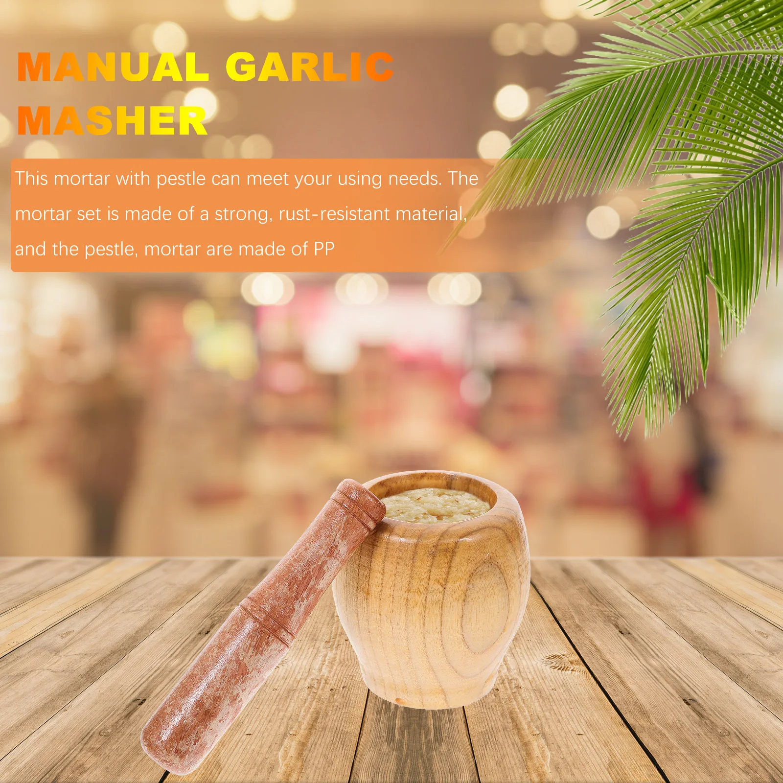 

1 set 1 Set Garlic Pugging Pot Mortar Pestle Set 9Cm Spice Grinding Tool For Kitchen Home Restaurant Pharmacy Use