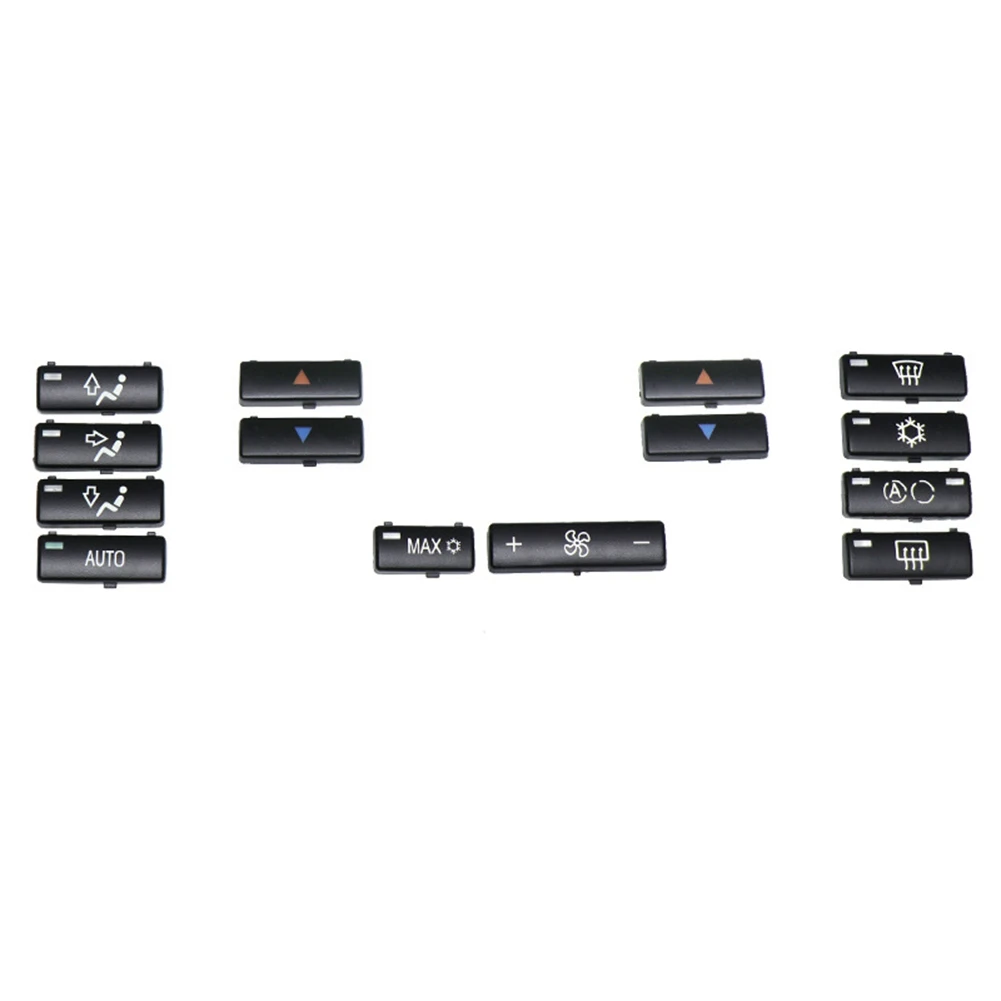 Cubiertas de botón de interruptor de aire acondicionado para coche, Control de climatización, 14 piezas, para BMW X5, E53, 1999-2006, E39, 1996-2002, 64116915812