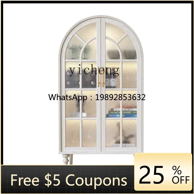 

U6 light luxury American retro side cabinet French cream wind porch cabinet living room bookcase bookshelf