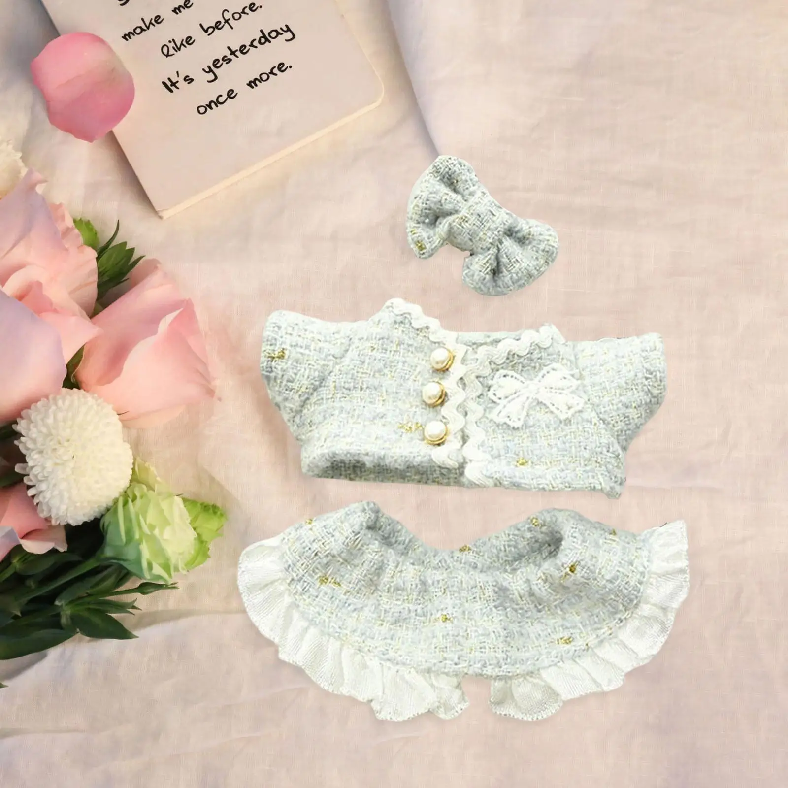 Mini 17cm Doll Clothes Costume Easy to Wear Clothing Adorable with Fashion Coat Dress and Hair Accessory for Kids Collectors