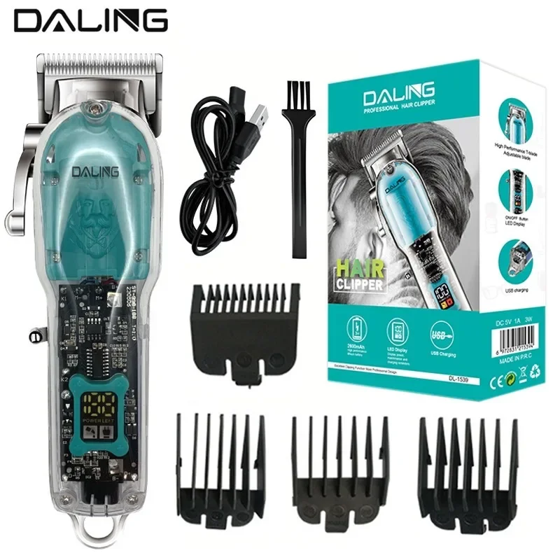 DALING DL-1539 new USB rechargeable high-power electric hair clipper, men's professional cordless electric hair clipper