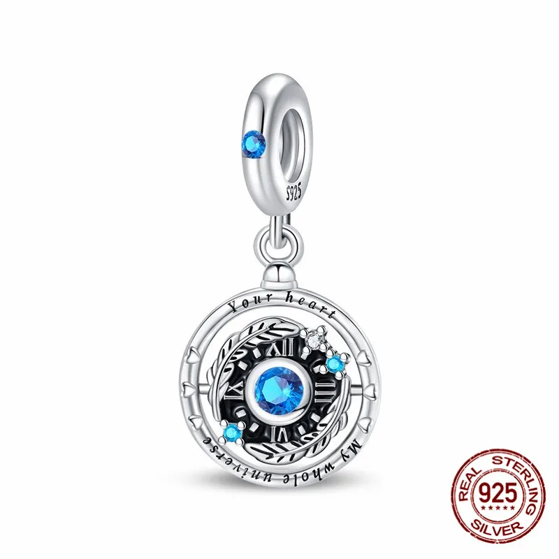 

A charming 925 sterling silver pendant bead set with cubic zirconia paired with an original bracelet a DIY womens jewelry gift