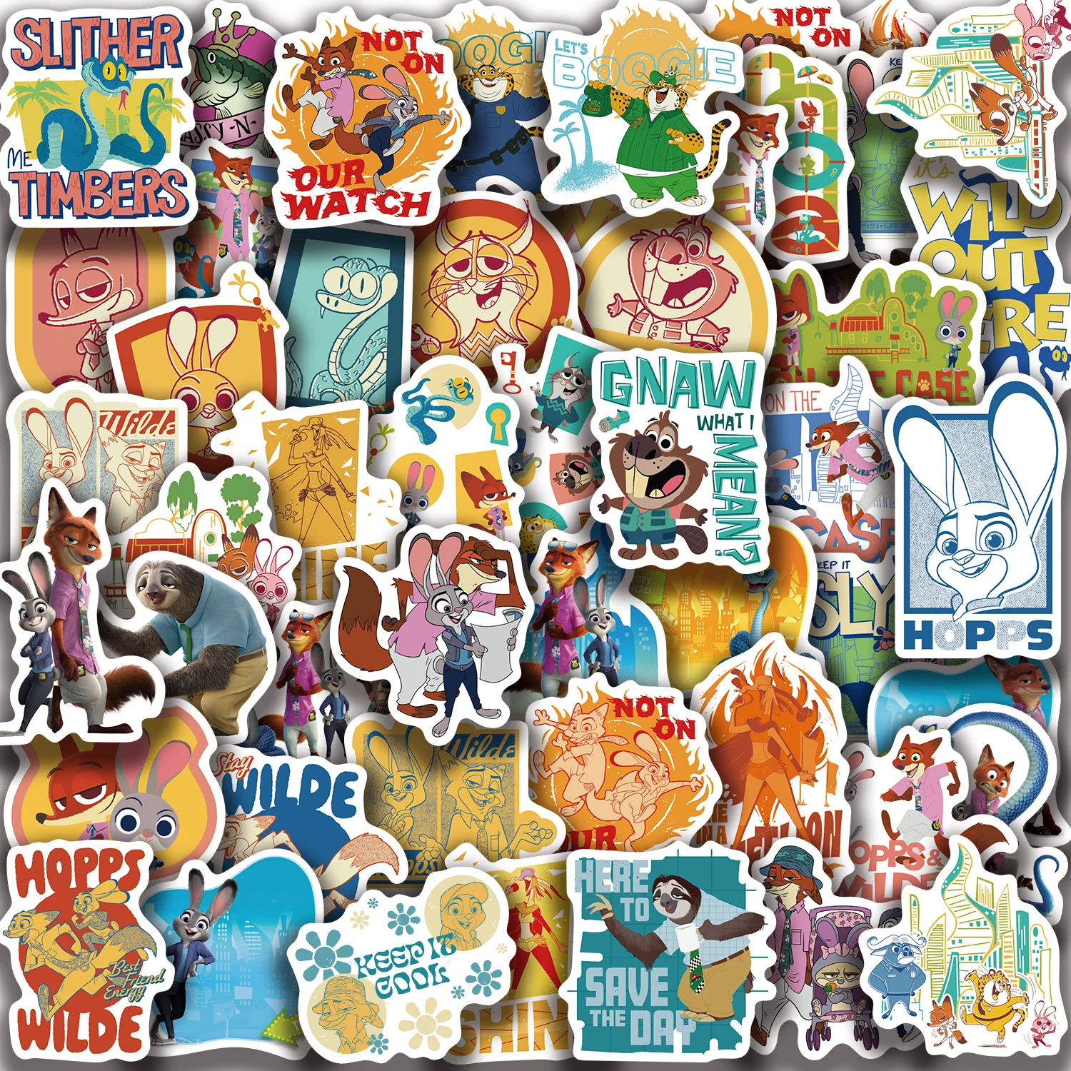 50 pièces Disney dessin animé Zootopia 2 autocollants Graffiti bricolage téléphone Skateboard ordinateur portable bagages vélo PVC étanche décalcomanies enfant jouet