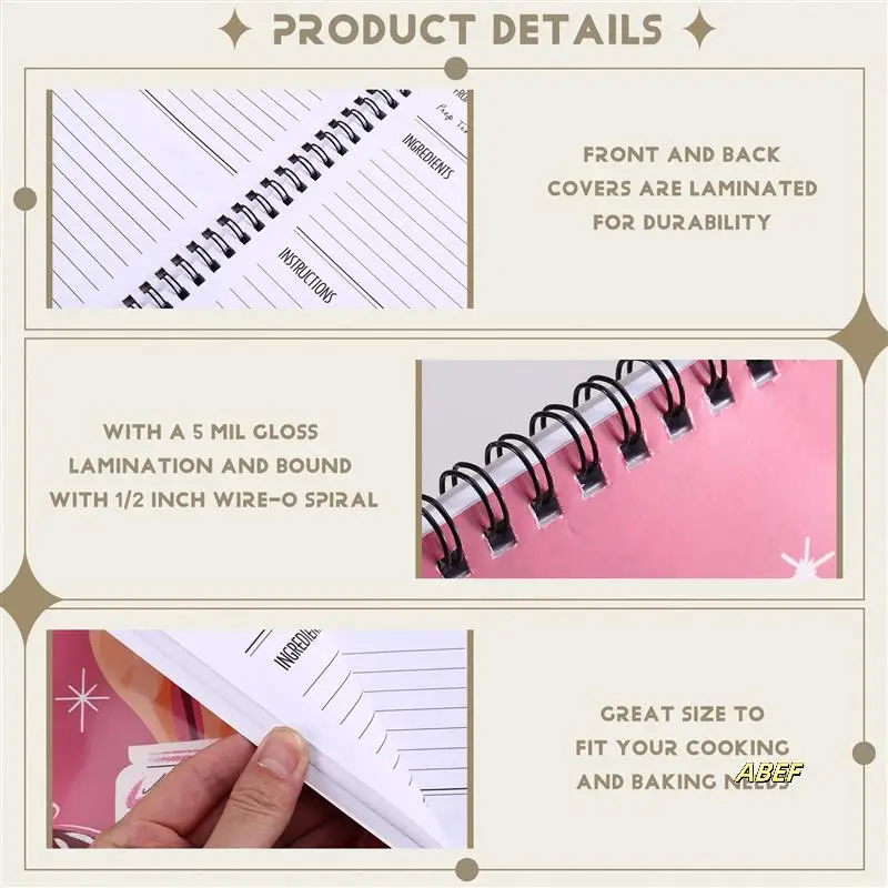 Softcover Lick The Spoon Recipe Spiral Notebook/Jurnal, 120 Halaman Resep, Sampul Laminasi Gloss Tahan Lama