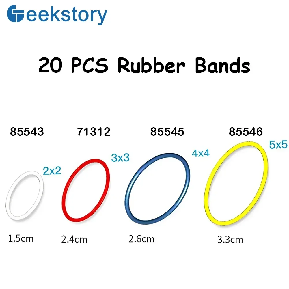 

MOC Rubber Band 2x2 3x3 4x4 5x5 high-tech Rubber Belt Bricks Parts 85543 85544 Compatible with Educational Toys