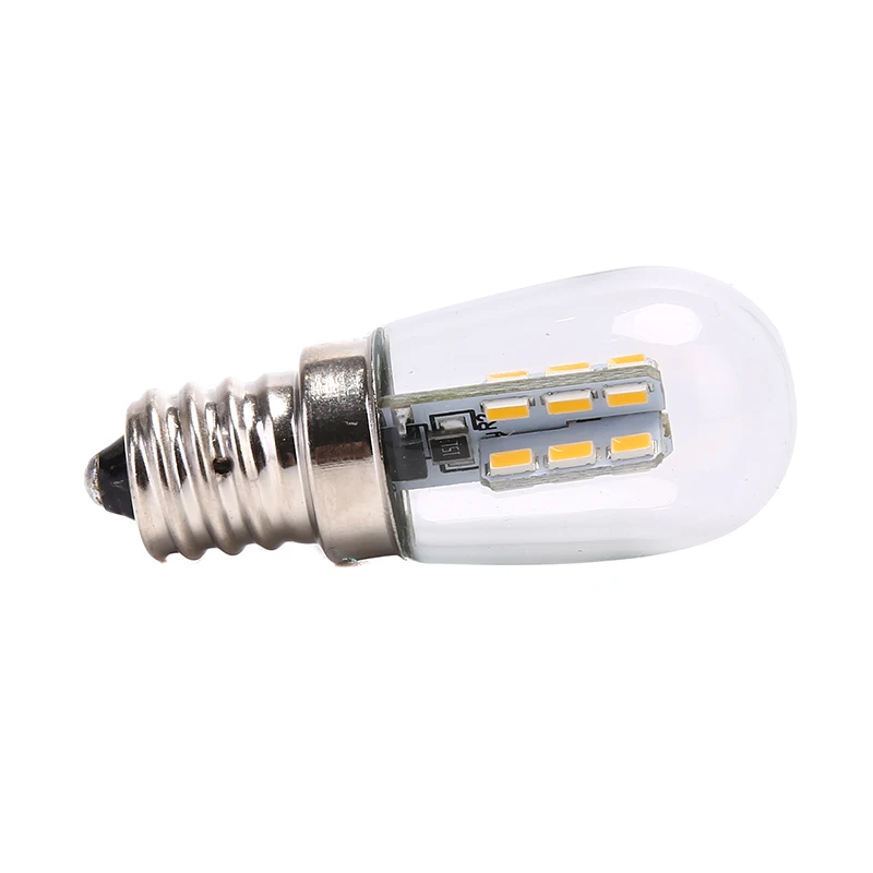 Bombilla LED E12 220V E12, lámpara de sombra de vidrio de alto brillo, iluminación blanca pura y cálida para máquina de coser, refrigerador