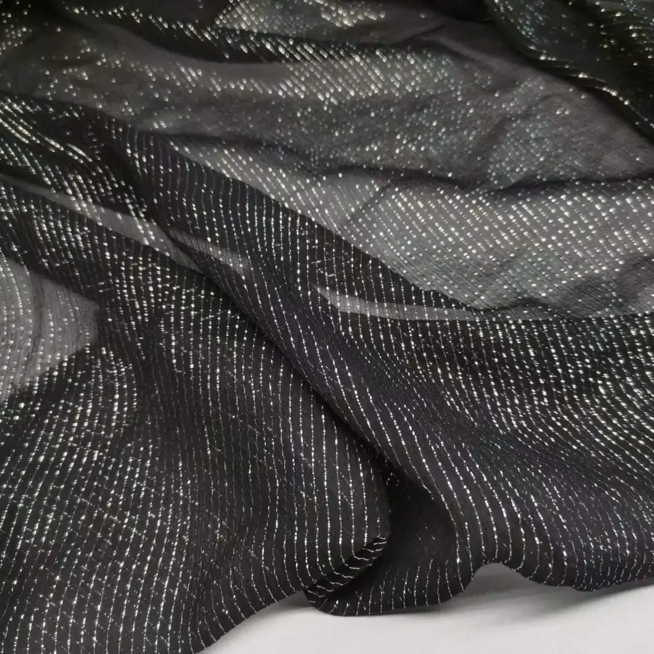 Vestido de seda brillante, tela fina de seda brillante de Jacquard metálico colorido para bufanda de vestido