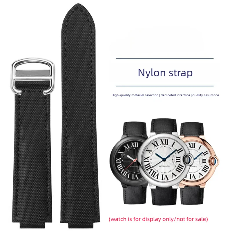For Cartier Nylon Watch with Blue Balloon Darth Vader Series Men's and Women's Folding Buckle Black Large Medium Bracelet