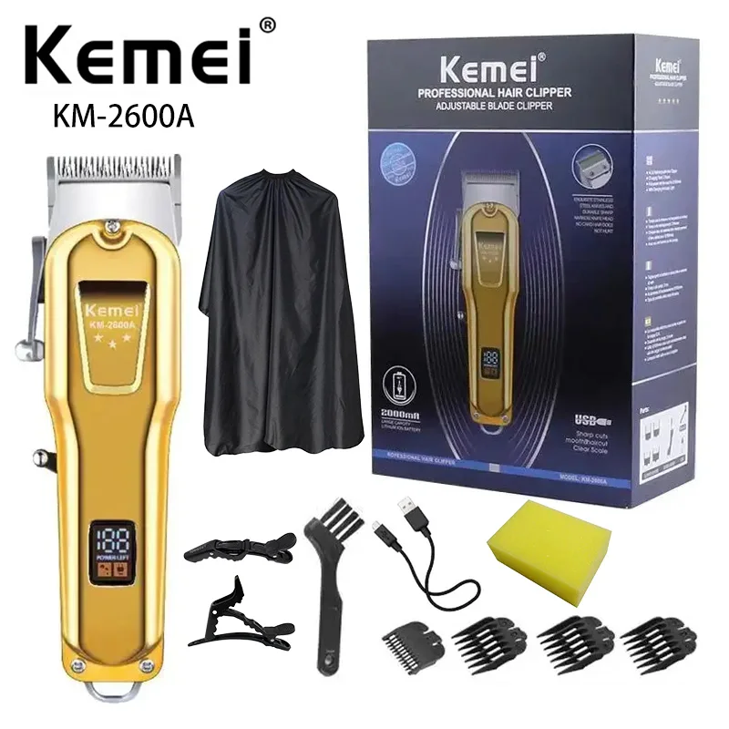 

KEMEI 2022 new hair clipper KM-2600A rechargeable big power hair clipper salon professional hair clipper