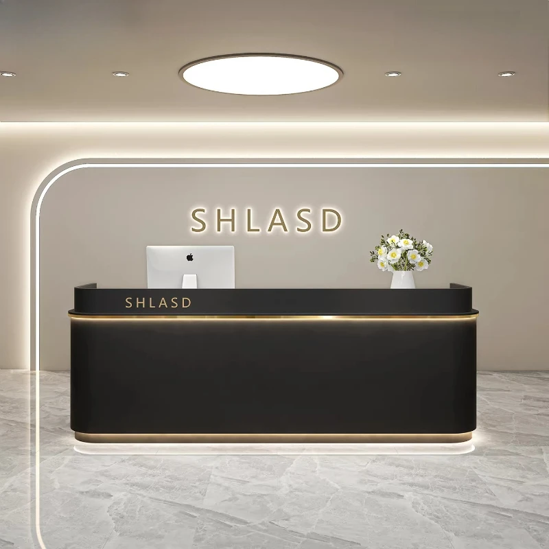 cream style baking paint Cashier counter beauty salon reception desk office table computer desks mesa de computador furniture