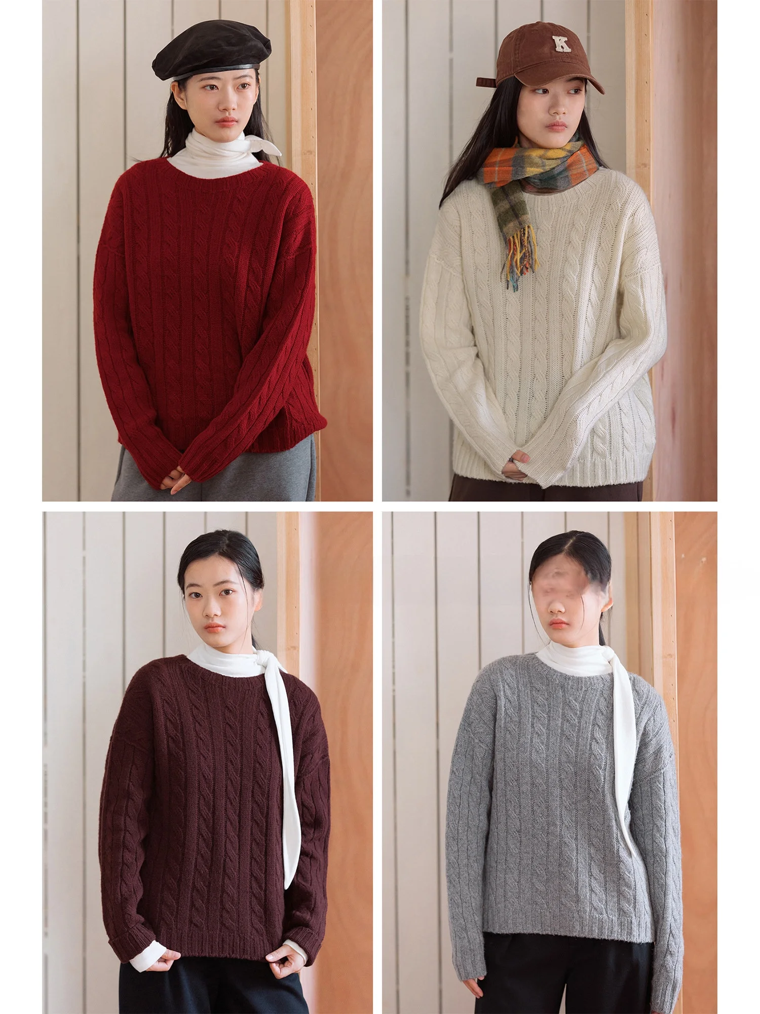 

Sl One-Piece Woolen Knit Sweater Casual Sle Women's Long Sve round Ne Sweater DingDongMa ENCORE BASIC Series