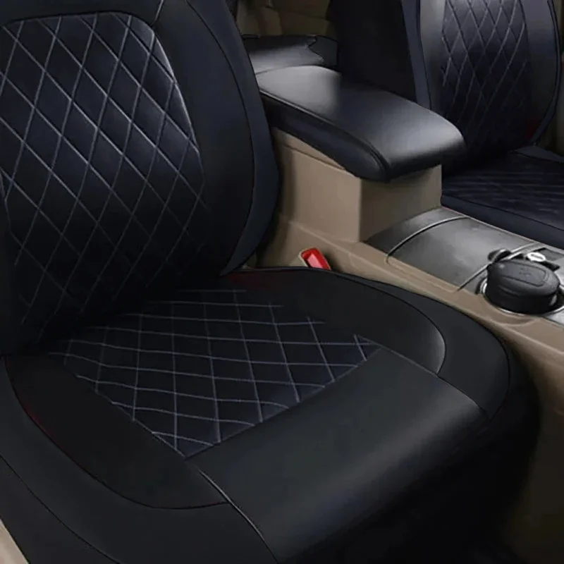 High Quality Faux Leather Cushion Unit, 4PCS Kit, Quilted Texture, All Season Application, Universal Fit, Interior Decor Piece
