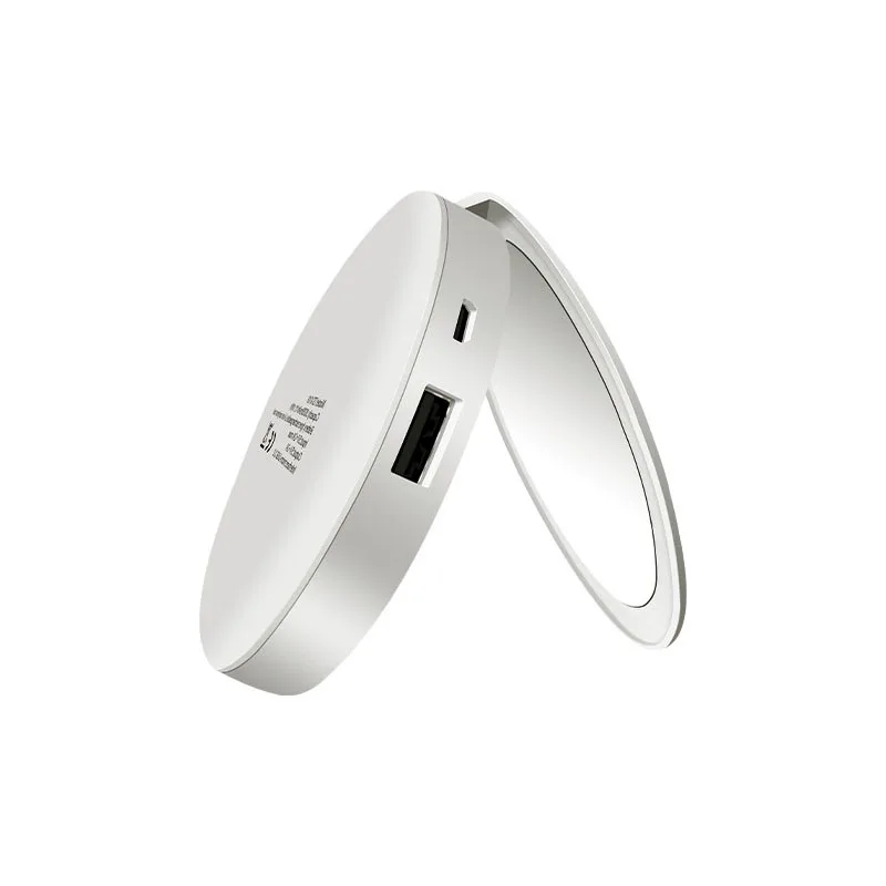 Specchio da trucco con luci a LED e Power Bank da 3000mAh specchio da trucco portatile Mini specchio tascabile di bellezza con Powerbank
