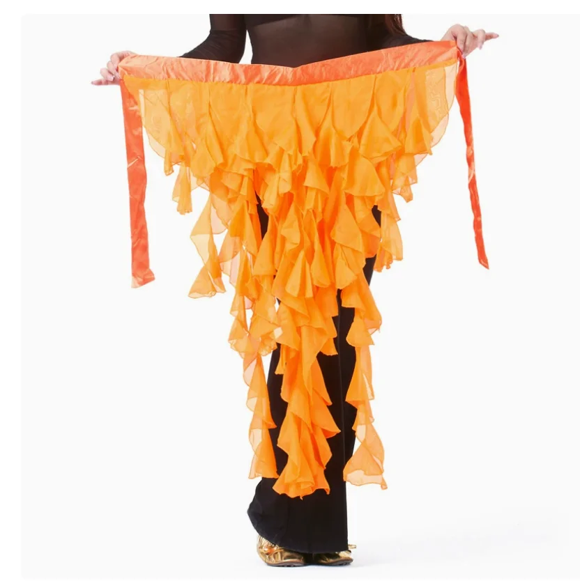 Cinturón con borla para disfraz de danza del vientre, cadena de gasa, cintura Tribal, tamaño libre, color liso, 1 unidad por lote