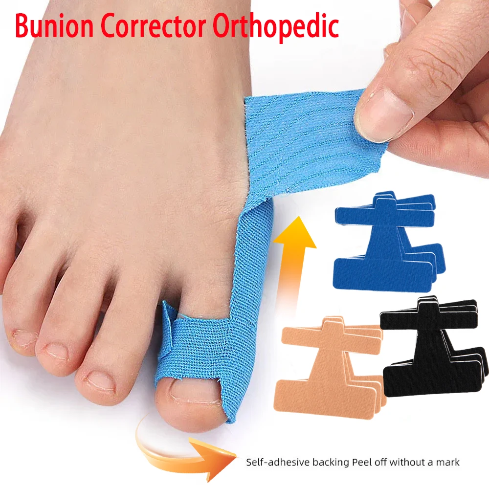 

10Pcs Bunion Corrector Toe Correction Band Breathable Orthopedic Bunion Strap Self Adhesive Big Toe Straightener Foot Care Tool