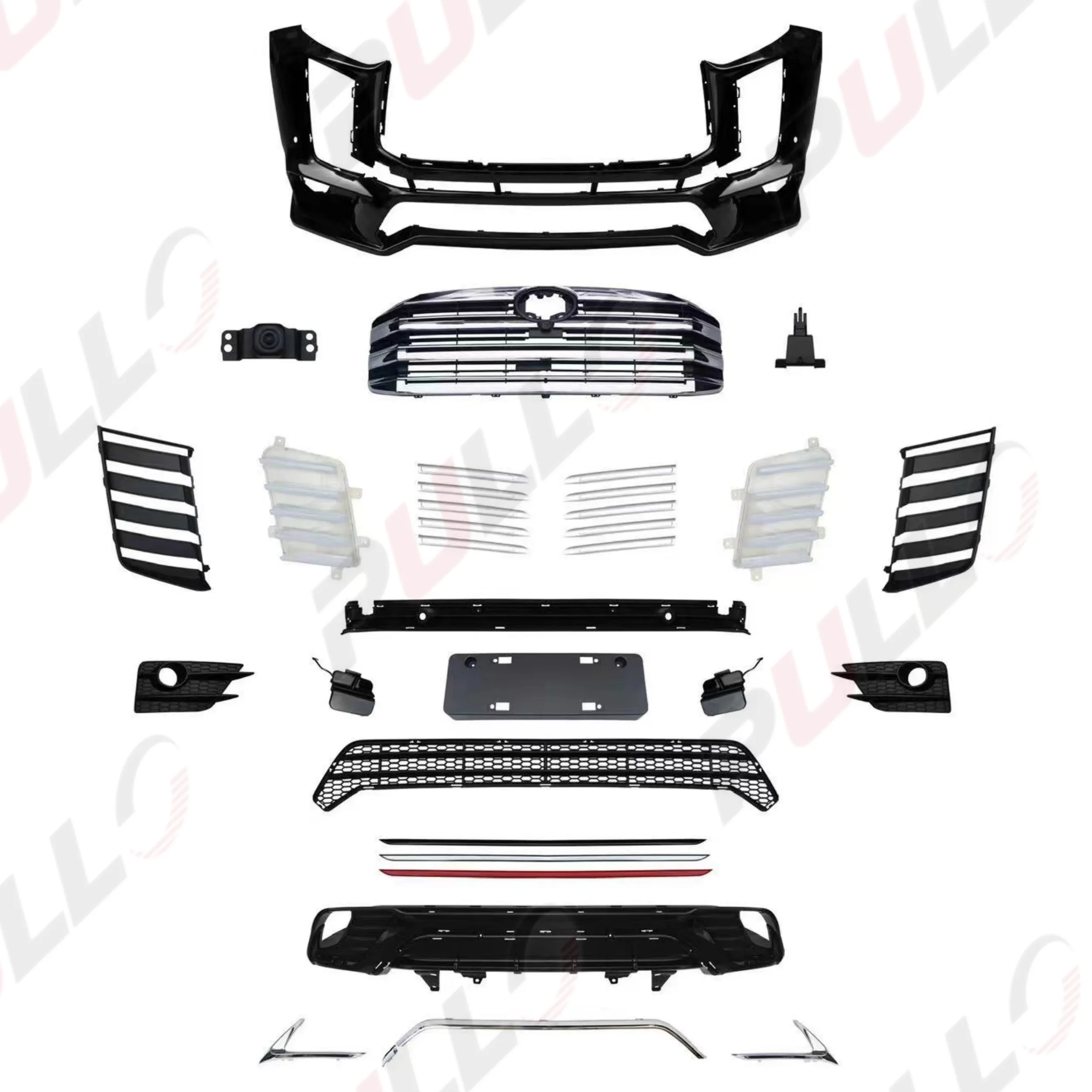 

Body kit for Toyota Highlander 2022 change to LC300 model include front bumper assembly with grille rear diffuser