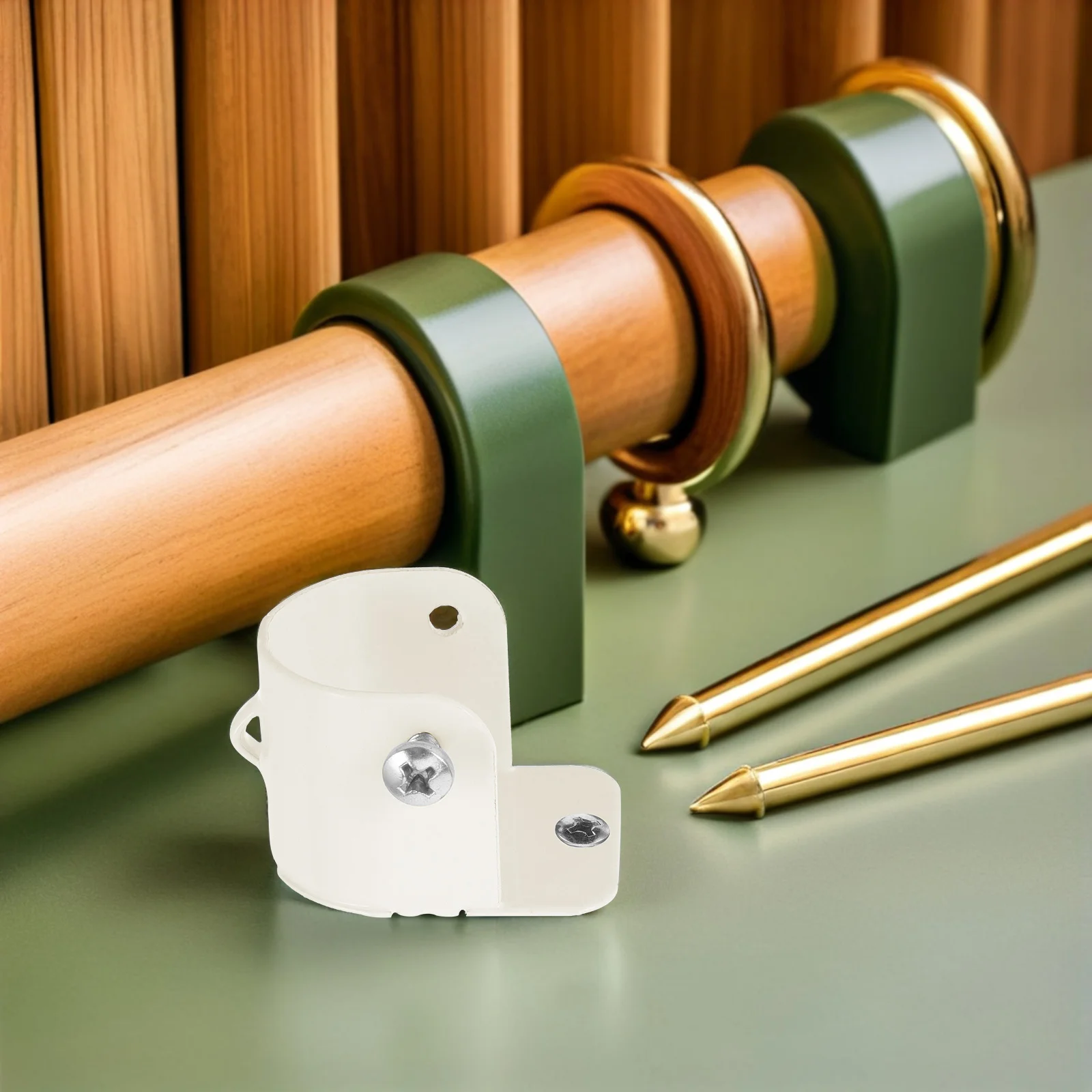 

10 pcs Curtain Rod Flange Socket: U Shaped Metal Closet Pole Brackets For Wardrobe Shower Drapery Support Ceiling Mount Hardware