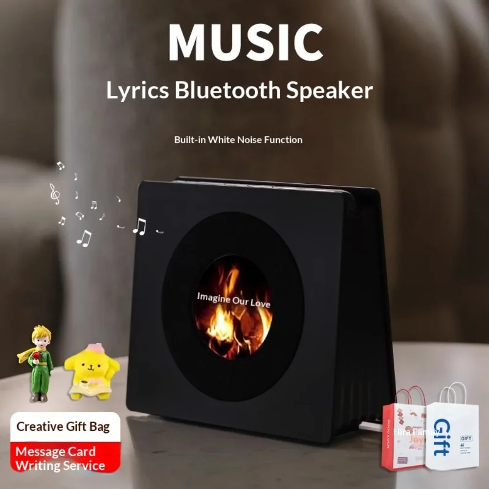 White Noise Bluetooth Speaker Alarm Clock with Lyrics Display RGB Night Light Support TF Card Relax Sleep Sound Device Holiday B