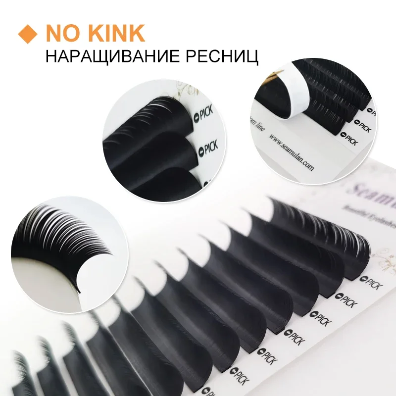 Seamulan Eyelash Extension Premium Real Mink Eyelashes C/D Curl Volume Lash Makeup Faux Mink Individual Eyelashes