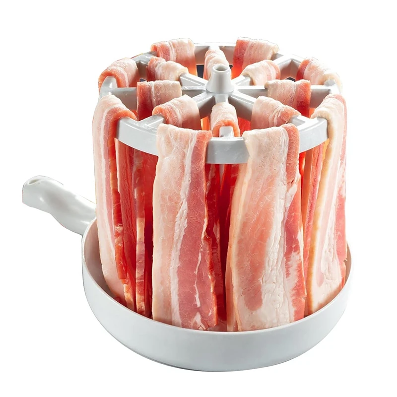BAAG-Microwave Bacon Cooker Quick Cooking Bacon Rack Grease Collector Kitchen Gadget