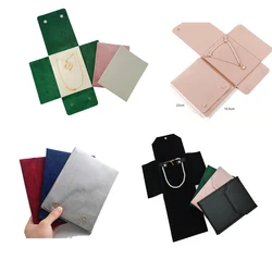 New High-End Microfiber Jewelry Necklace Bag Pearl Storage Bag Portable Jewelry Roll Pendant Bag Snap Bag