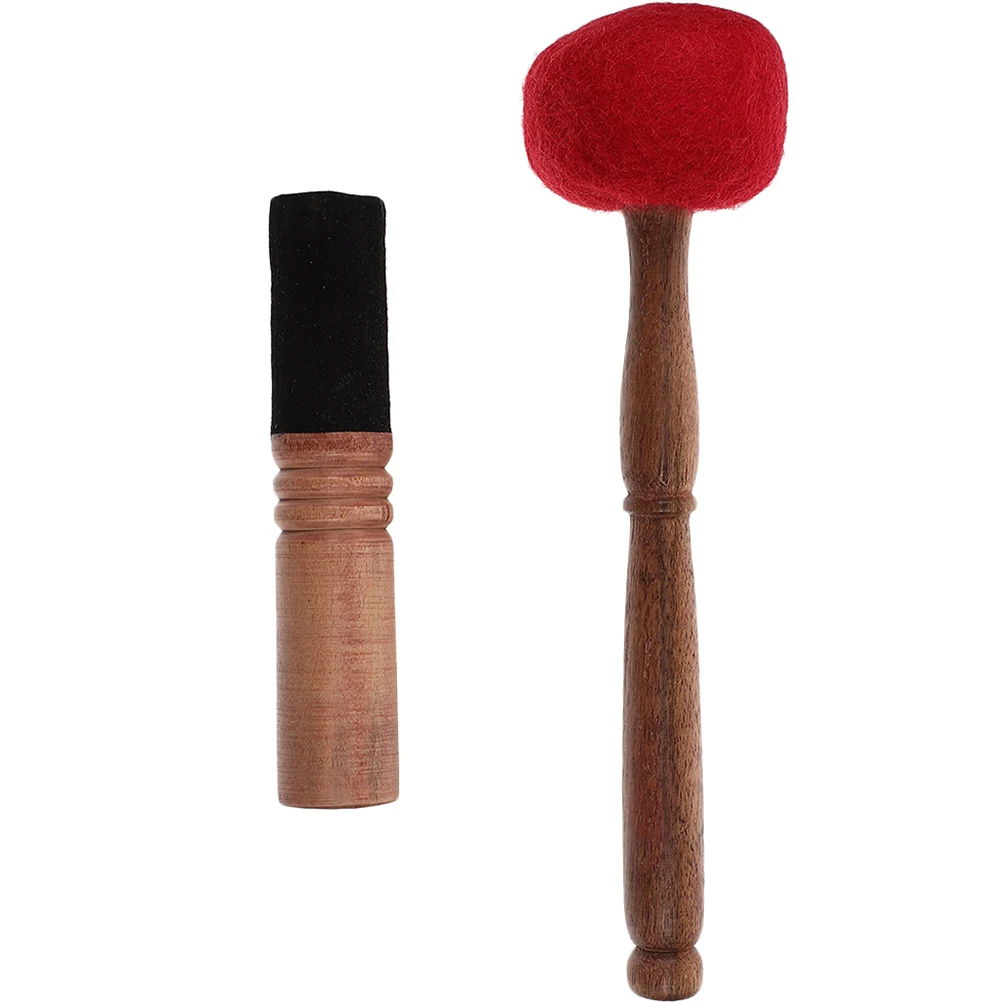 

2pcs Wooden Singing Mallet Felt Covered Sound Stick Meditation Gong Mallets Accessories Parts Striker Mallets Singing Bowl