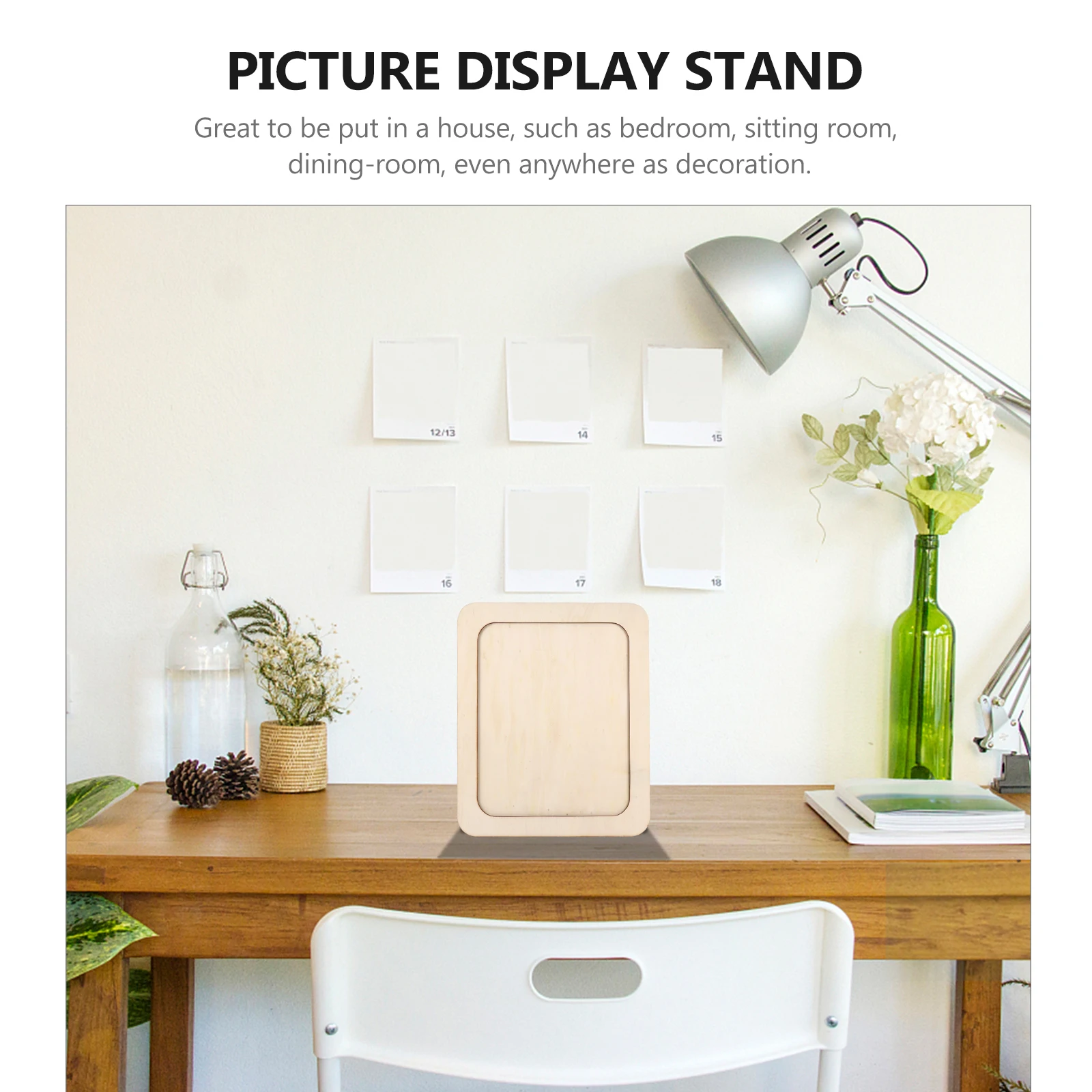 

DIY Wooden Photo Frame Graffiti Painting Holder Desktop Decor Picture Display Frame Natural Material Long Lasting