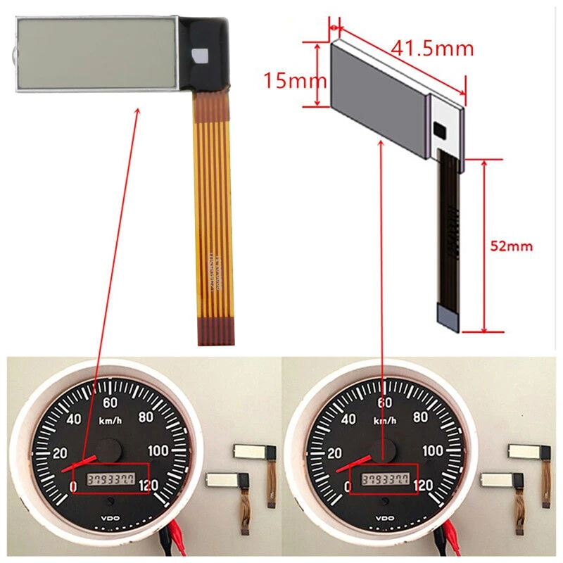 For Volvo Penta Marine Yanmar Tachometer Hour Meter LCD Display & Ribbon