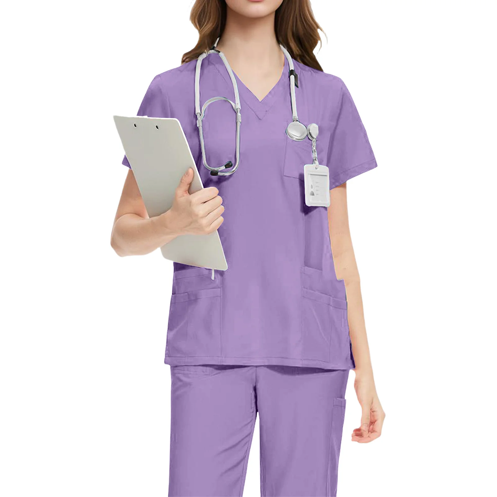 

Wholesale Clinic Hospital Doctor Overalls Men's Scrubs Medical Uniform V-neck Fashion Scrub Pharmacy Nurse Clothes Lab Set Male