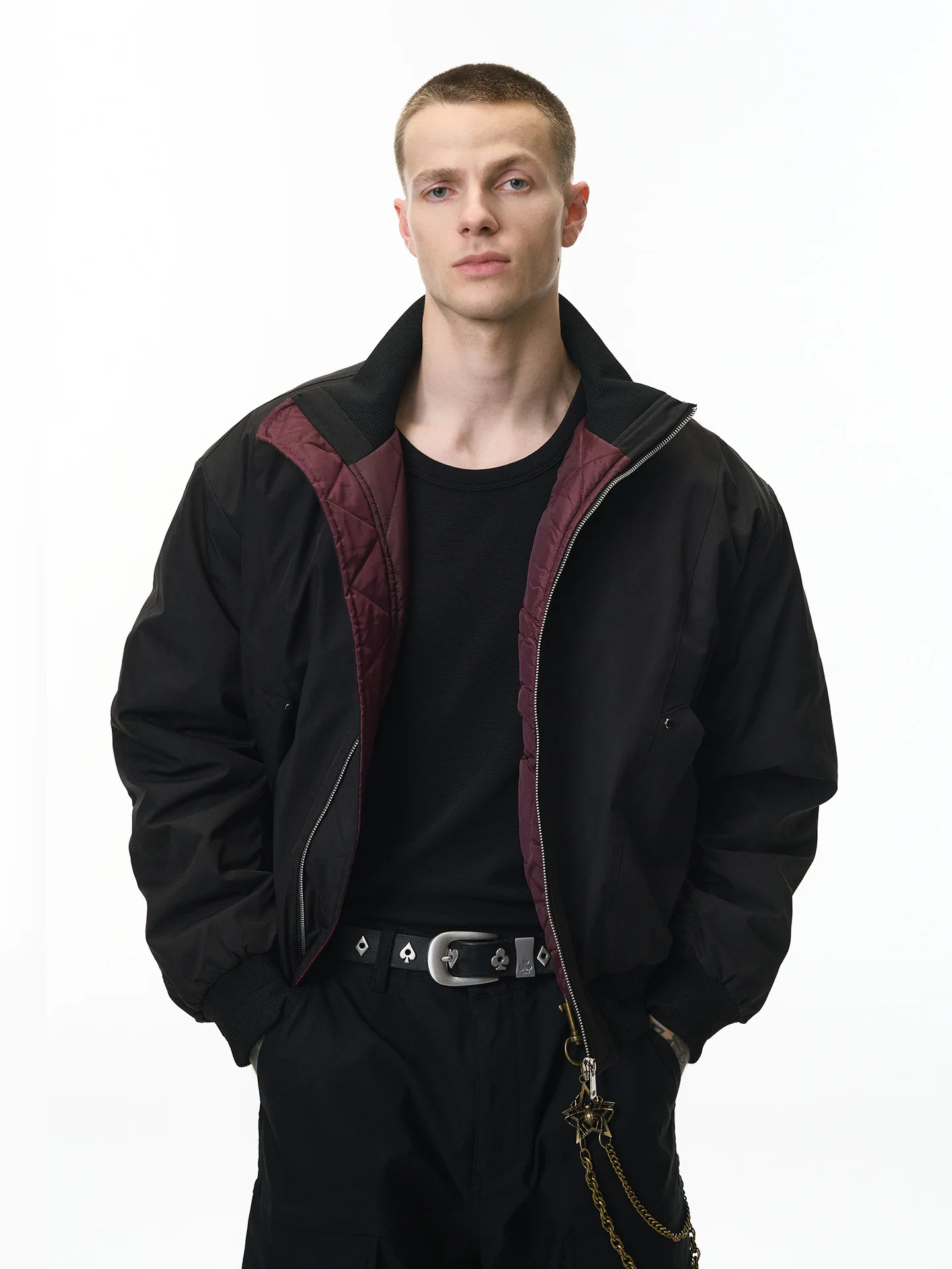 Jiezhan Men's Wear Stand Collar Flight Jacket, New Winter Arrival - Cleanfit Deconstructed Stand Collar Cotton
