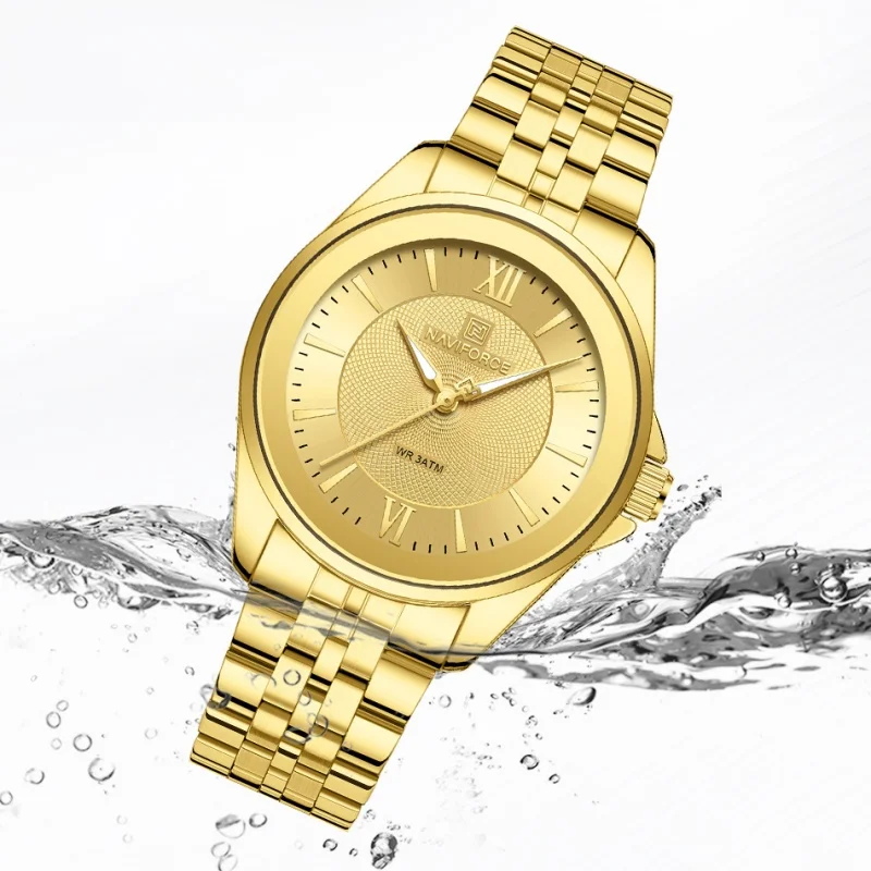 NAVIFORCE Ladies 3ATM Waterproof Quartz Watch Simple Fashion Stainless Steel Watchband Woman Quartz Watch Gifts For Women NF5067 view 5