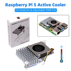 Raspberry Pi Active Cooler Fin Heatsink Speed Adjustable PWN Fan Cooling Heat Sink Radiator for Raspberry Pi 5