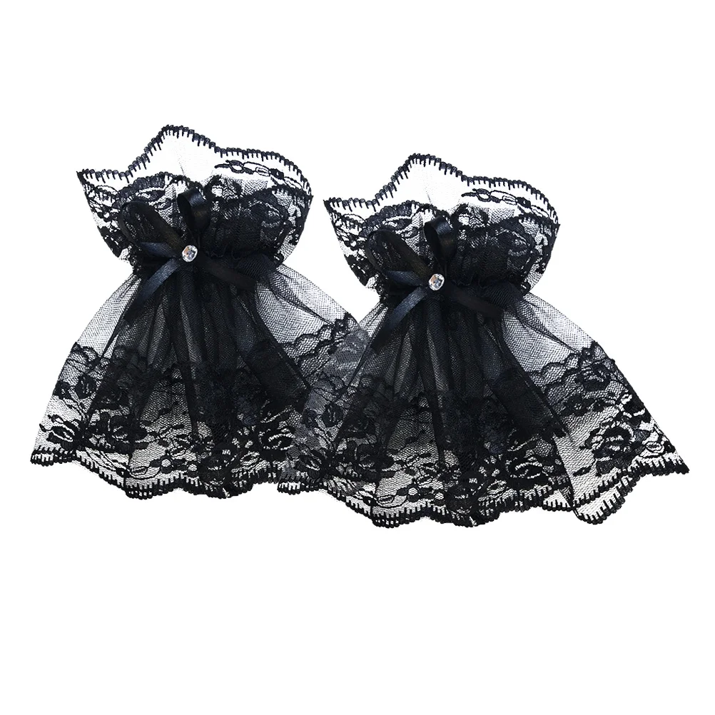 

Lace Gloves Costumes Fingerless Gothic Bow Accessories Flower Halloween Elegant Women Premium Smooth Comfortable