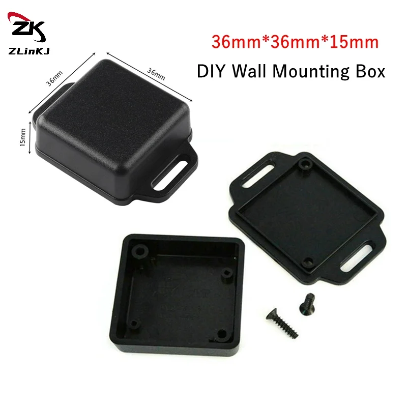(ZYDD01) 1Pcs DIY Wall Mounted Junction Box 36*36*15mm Plastic Electronics Enclosure For PCB Design Small Electrical Case