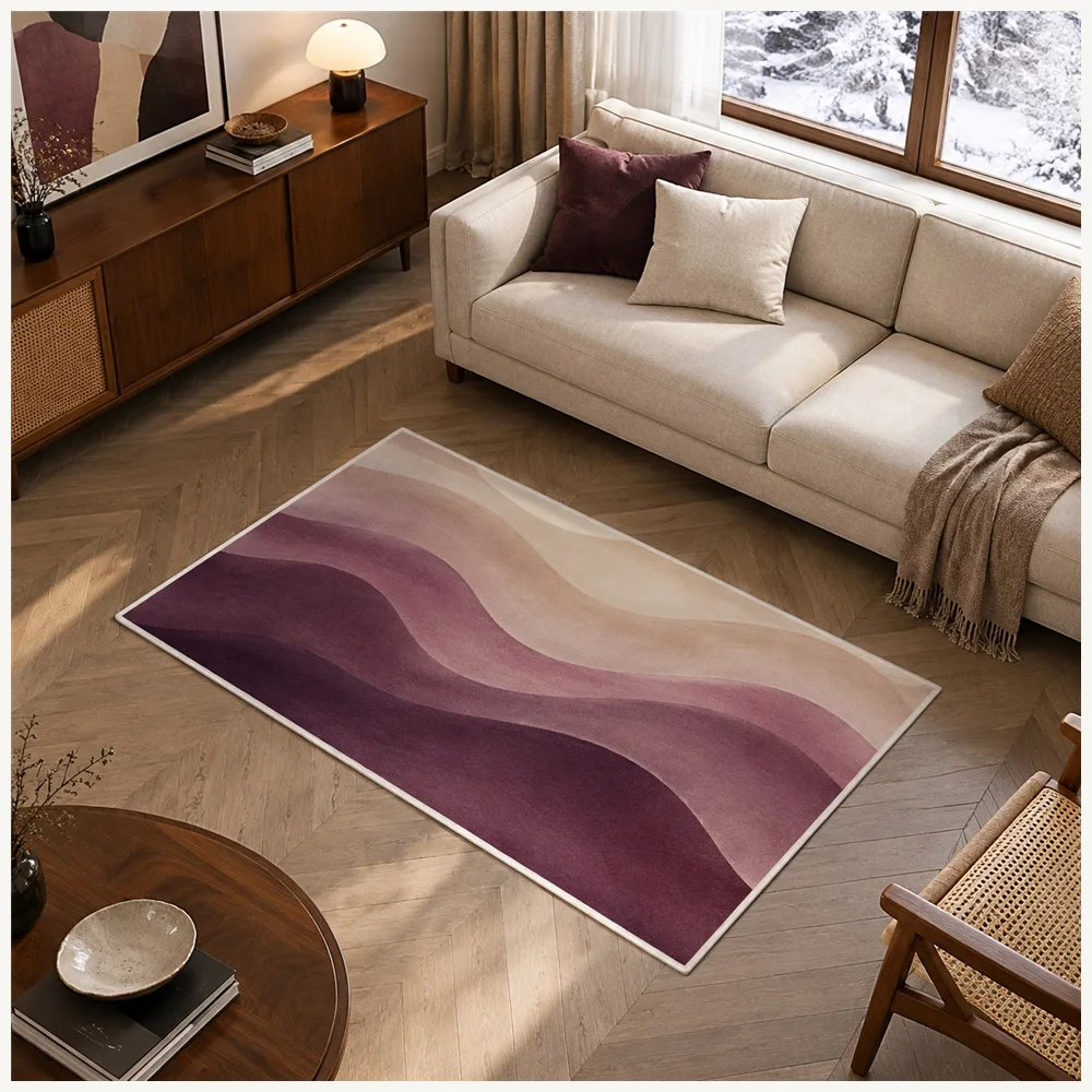 VIKAMA Abstract Colour Field Gradient Door Mat, Non Slip Washable Flannel Rug, Nordic Floor Mat for Snug, Landing, Pantry