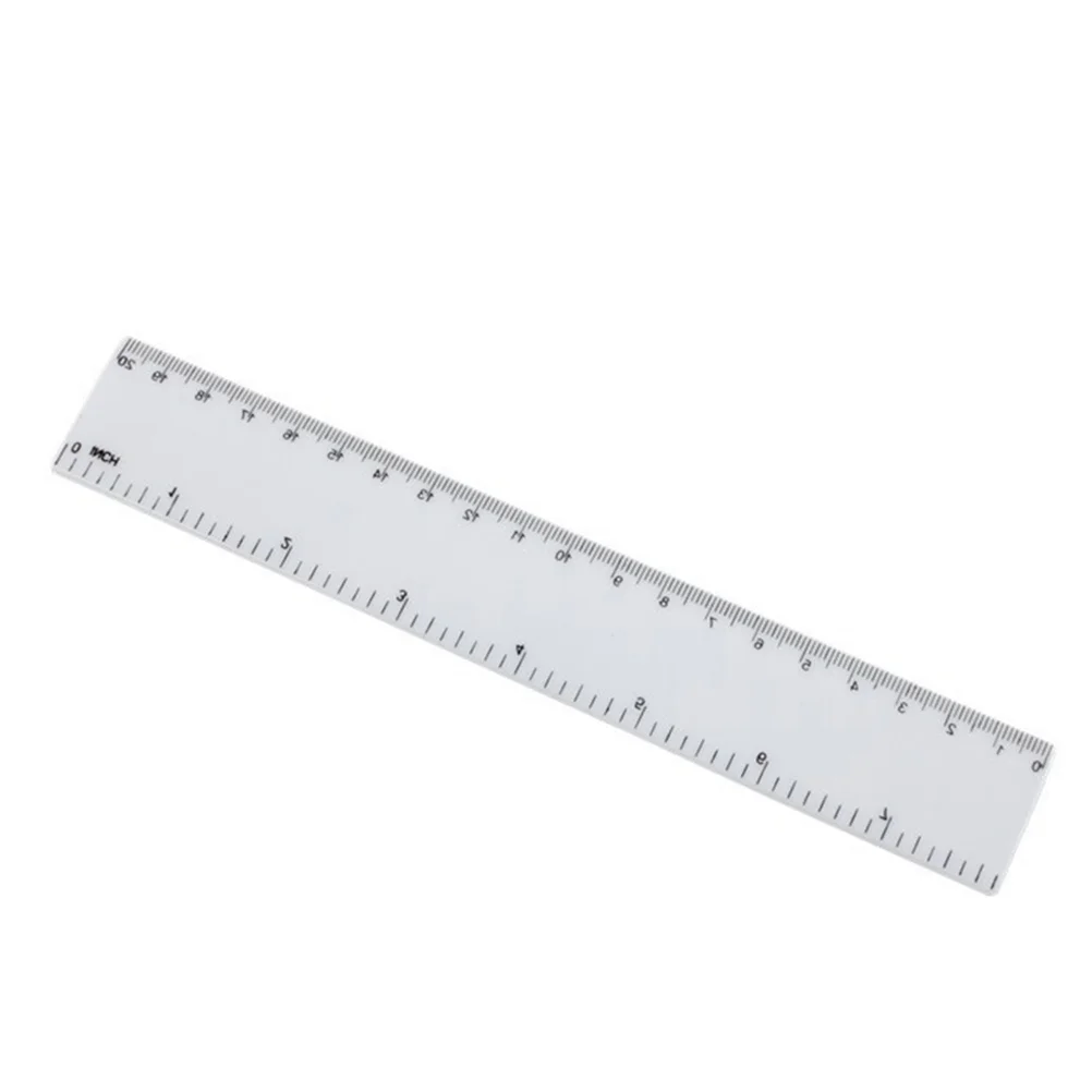 4Pcs 8 Inches Plastic Ruler Straight Edge Measuring Tool with Centimeter Inch Scales for Students Artists Designers White