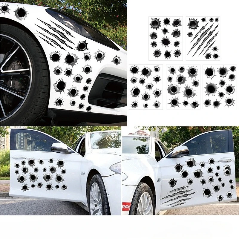 

Car Body Stickers Creative Hole Decals for Scratches Bumper Door Bicycle,Motorcycle,Car Decoration