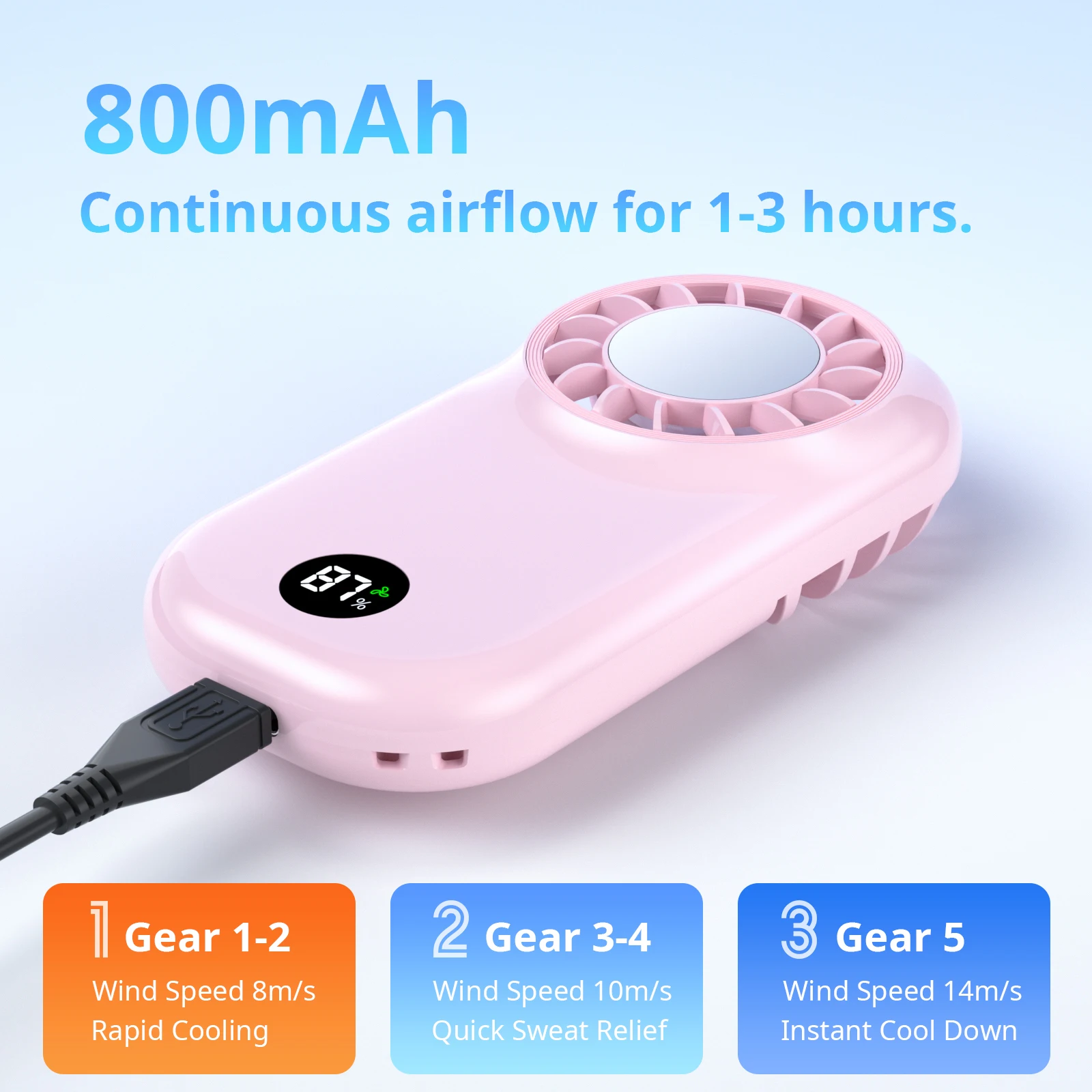 Mini Portable Handheld Fan Usb Rechargeable Personal Desk Fan_voghion.com