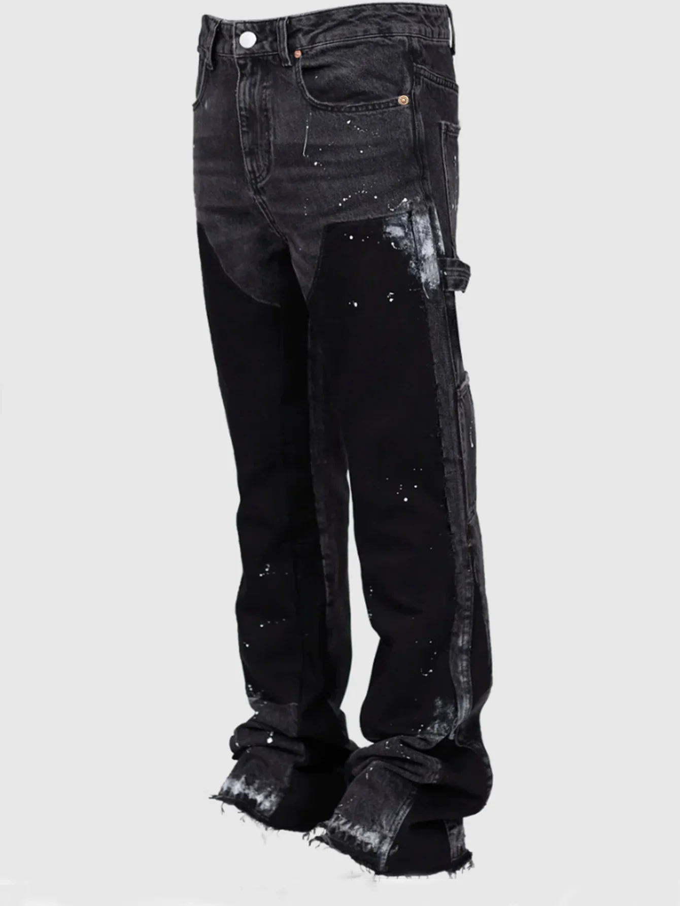 Y2k Trendy High Street Brand Men's Jeans Loose Fit Straight Leg Casual Drag Trousers American Style Vintage Vibe Micro Flare