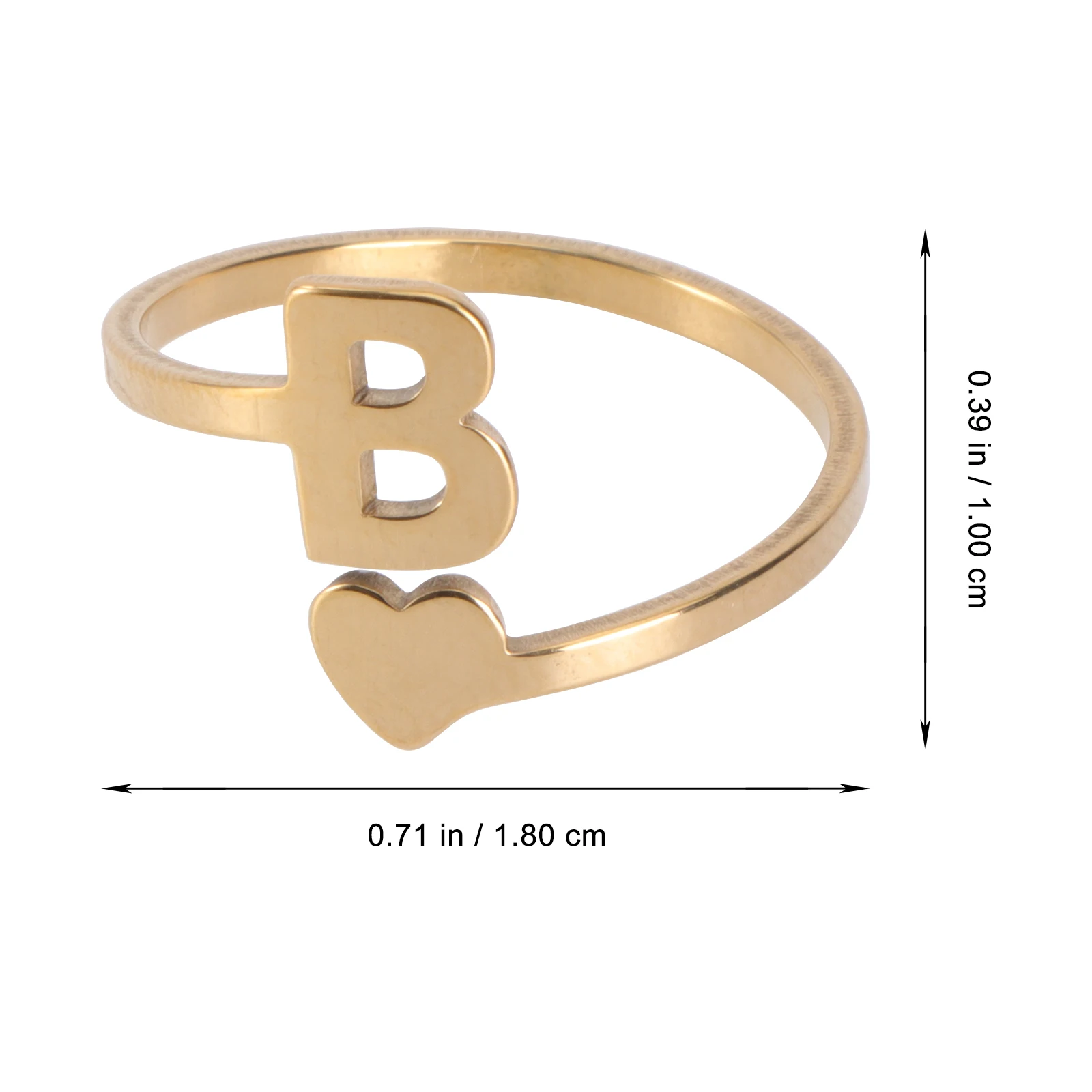 Rings English Initials Loving Golden Stainless Steel Simple Finger Miss