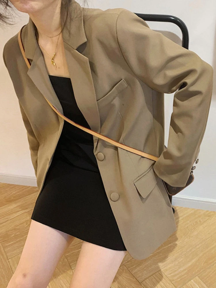 Spring Autumn Blazer for Women 2024 Elegant Korean Fashion Casual Women's Jacket Coat Long Sleeve Tops Split Office Lady Clothes