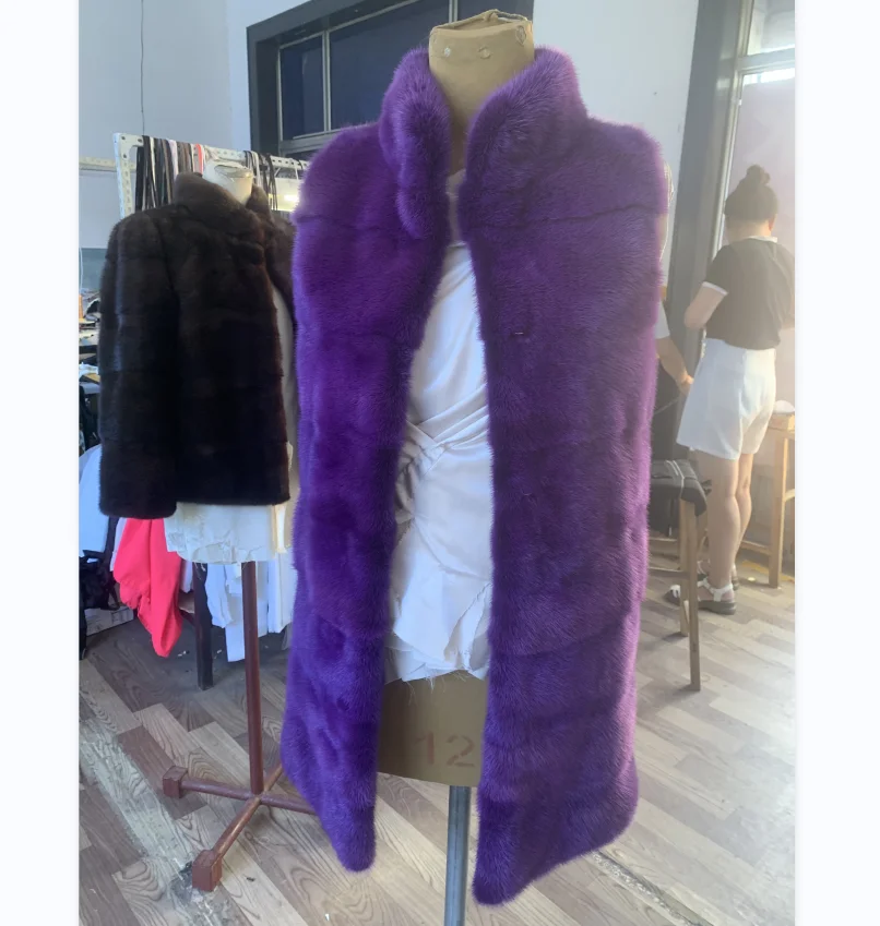 Real Mink Fur Long Vest for Ladies, New