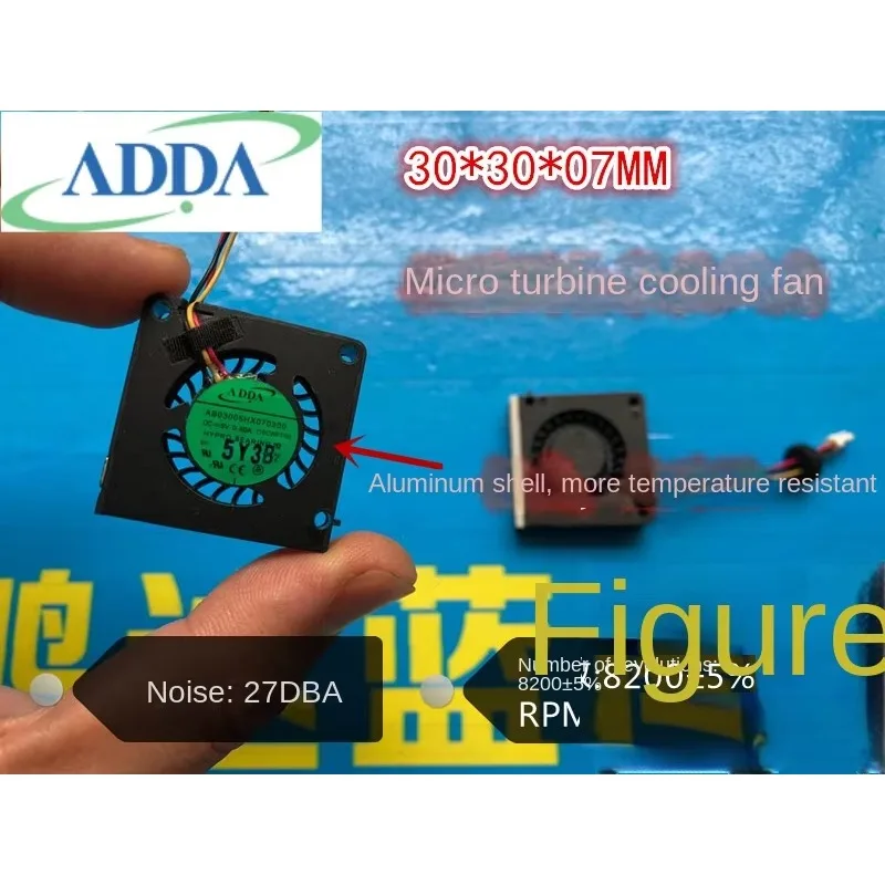 pa 30*30*7MM Waterproof Ab03005hx70300 3007 3cm 5V Micro Blower Turbine Cooling Fan