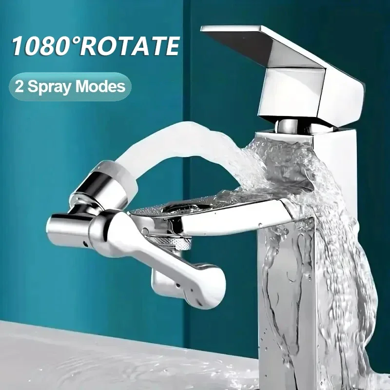 High Quality 1080° Rotatable Extension Faucet Sprayer Head 2 Spray Modes Universal Bathroom Tap Extend Adapter Aerator